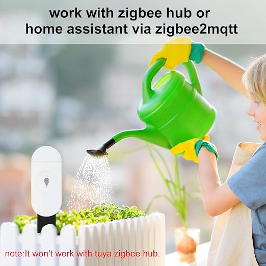 Haozee Intelligent Soil Moisture Sensor, Zigbee Hub Required | Capacitive Sensor, Humidity/Temperature Meter for Garden Planting, Compatible with Home Assistant Zigbee2mqtt
