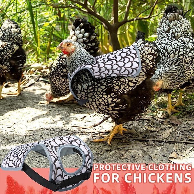 Chicken Saddles for hens, Chicken Apron Back Protector for Hens With Adjustable Strap, Chicken Hen Mating Saddle