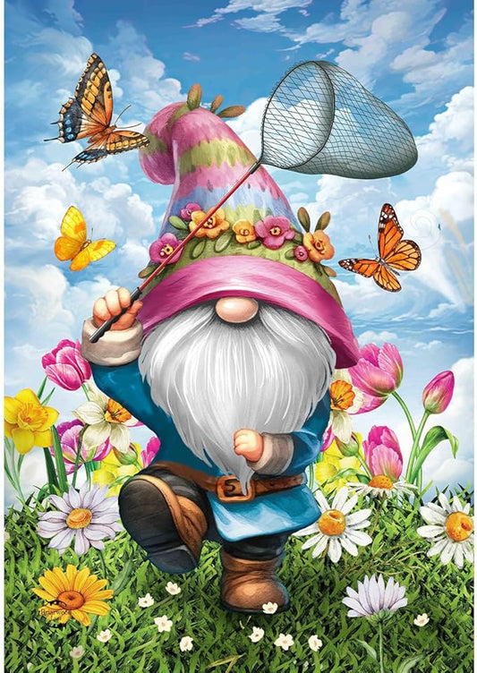 Briarwood Lane Springtime Gnome House Flag