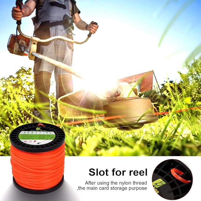 VIABRICO 080 Inch Trimmer Line, 0.080" Weed Wacker Eater String, Commercial Grade Square Nylon String Trimmer Line Replacement for String Trimmer Weed Trimmer .080"-1114ft-3lb-Spool