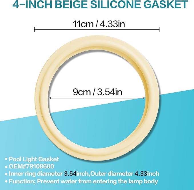 6 Inch Spa Light Maintenance Kit Replacement Parts - Includes #79111600 Fixing Clamp, #79108600 Sealing Ring & #79210400 Stainless Steel Face Ring - Compatible with 6" Inground Pool Lights