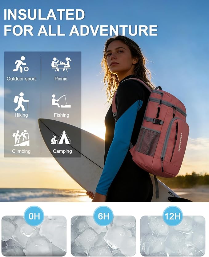 Capolo Cooler Backpack Insulated Waterproof for Women Men,36/45 Cans Lunch Backpack Coolers Leak Proof Soft Cooler Bag Ice Chest for Camping Beach