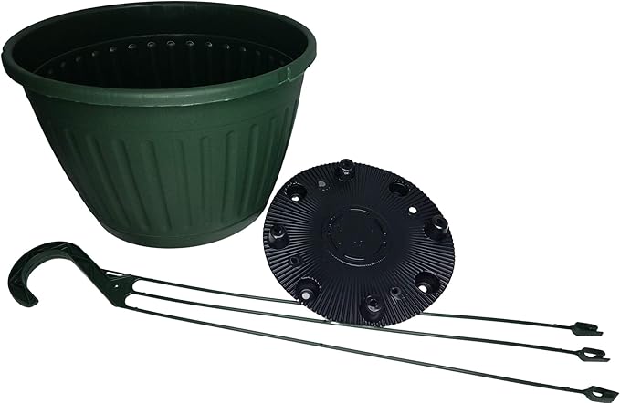 Landmark 10" Imperial Plastic Hanging Basket (Green, 10)