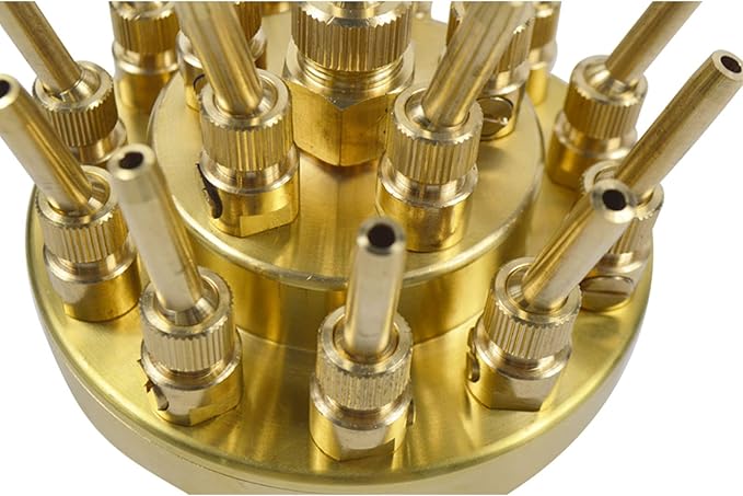 INTBUYING Water Fountain Nozzle 2.6’’ DN50 3 Layers 17 Sprinklers Adjustable Multi-Tube Brass Spray Head Crystal Ball for Garden Outdoor Pond Decorations