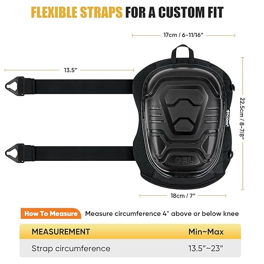 TICONN Gel Knee Pads for Work + Tool Pouches with Zipper (6 Pack Combo)
