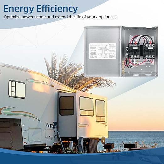 RV Transfer Switch, 50 Amp Automatic Transfer Switch for RV Speedboats Home Standby 120/240 Volt PD52 Power