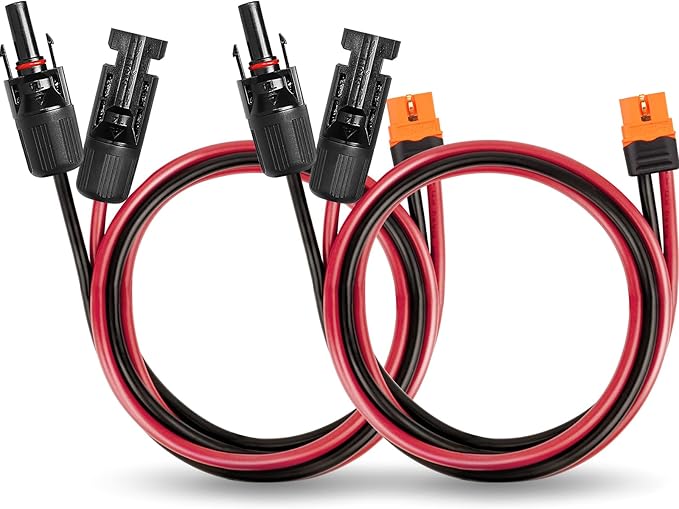 MOOKEERF Solar to XT60i Cable - 2PCS 3FT Solar Panel to XT60i Adapter Connector Extension Cable for Portable Power Station