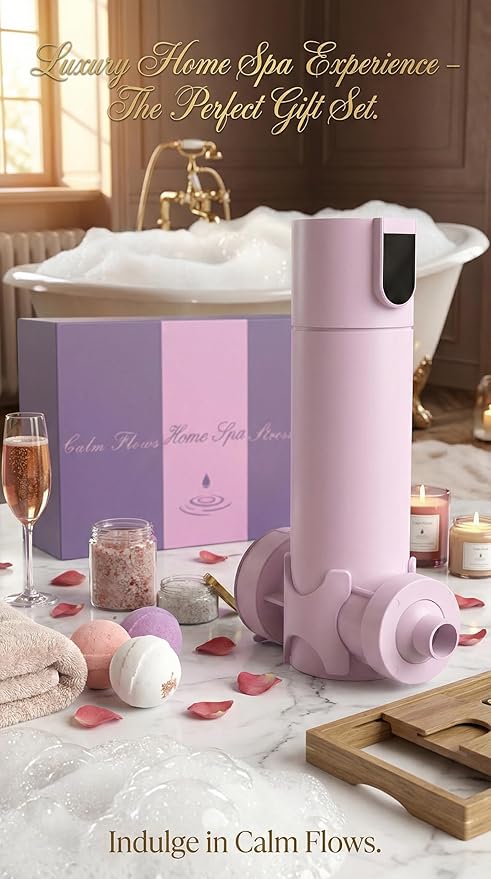 Bath Jets for Tub – Portable Cordless Bath Jet Spa for Bathtub with Vacuum-Lock Suction, Dual Jet & Bubble Mode, 360° Adjustable Water Flow