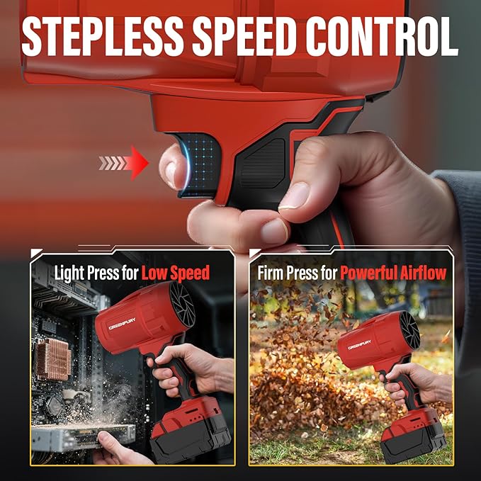 Cordless Leaf Blower Compatible with Milwaukee 18V Battery, 430 CFM 125 MPH Powerful Airflow - Lightweight Handheld Blower for Patio, Debris, Leaves & Snow Removal (Battery Not Included)