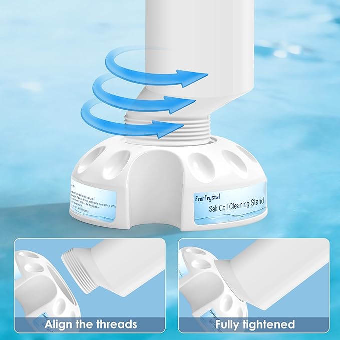 Salt Cell Cleaner, Fits for Hayward Salt Cell Cleaning Stand, Leak-Resistant Cleaner Stand with Built-in O-Ring, Easy Pool Salt Cell Maintenance Tool