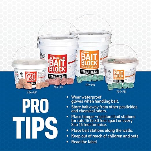 Bait Block Apple Flavor Rodenticide – 9 lb. Pail – Effective Rodent Control Bait Blocks – Long-Lasting and Easy to Use