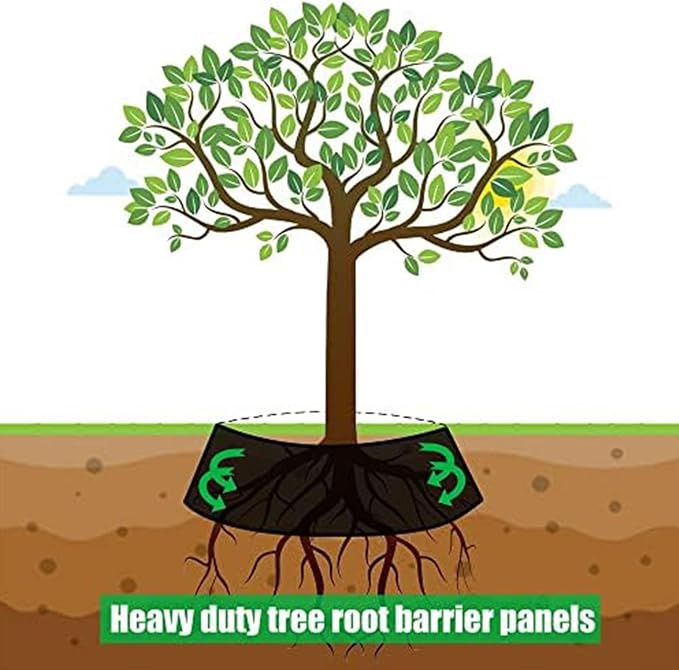 Tree Root Barrier 36in x 25ft x 60mil Root Barrier Grass Weed Barrier Bamboo Barrier Garden Edging for Landscape Edging Blocks