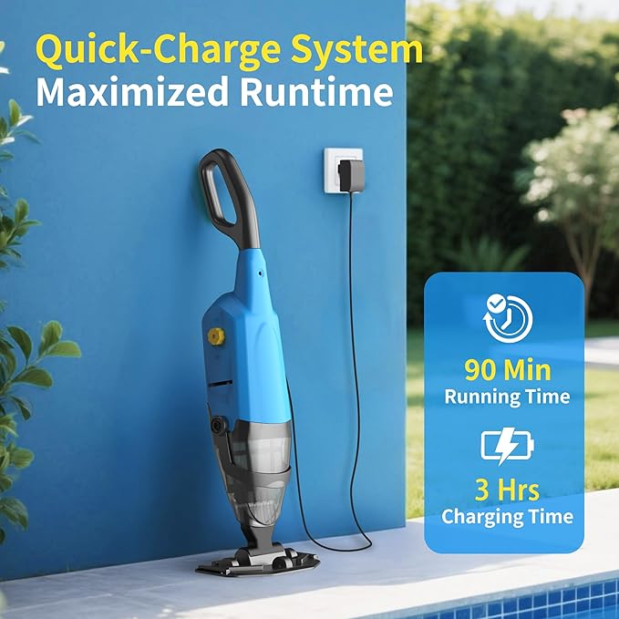 Handheld Pool Vacuum for Above Ground Pools,Cordless Pool Vacuum with Powerful Suction up to 15GPM, Ideal for Leaves and Debris,Pool Vacuum for Hot Tubs and Inground Pools