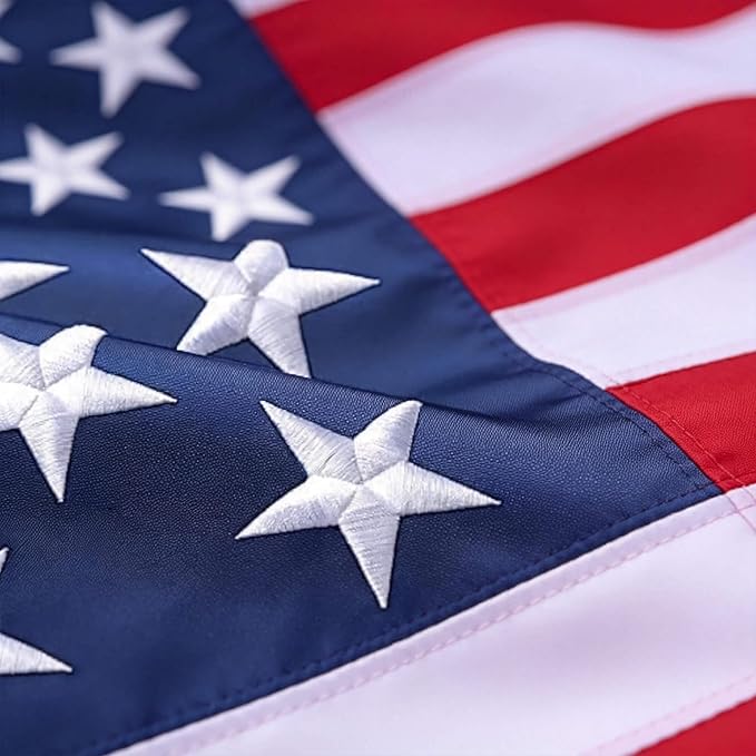 American Flag 4x6 FT for Outside Heavy-Duty 420D Polyester US Flag for Outdoor Long Lasting - Brass Grommets, Embroidered Stars & Sewn Stripes, Tearproof, Windproof, Reinforced All-Weather Durability