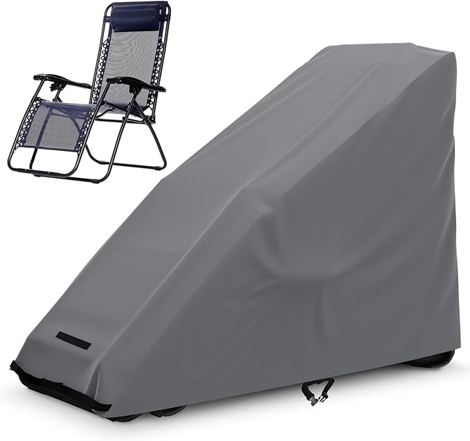 STARTWO Zero Gravity Chair Cover Outdoor Waterproof Folding Lounge Armchair Cover for Zero Gravity Chair with Storage Bag,Gray