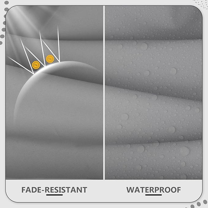 14 Piece Outdoor Patio Waterproof Cushion Covers, Fits 6-Seat Wicker Rattan Sectional Couch Chair Furniture Cover Replacement Set - Fade-Resistant Patio Cushion Covers with Zipper