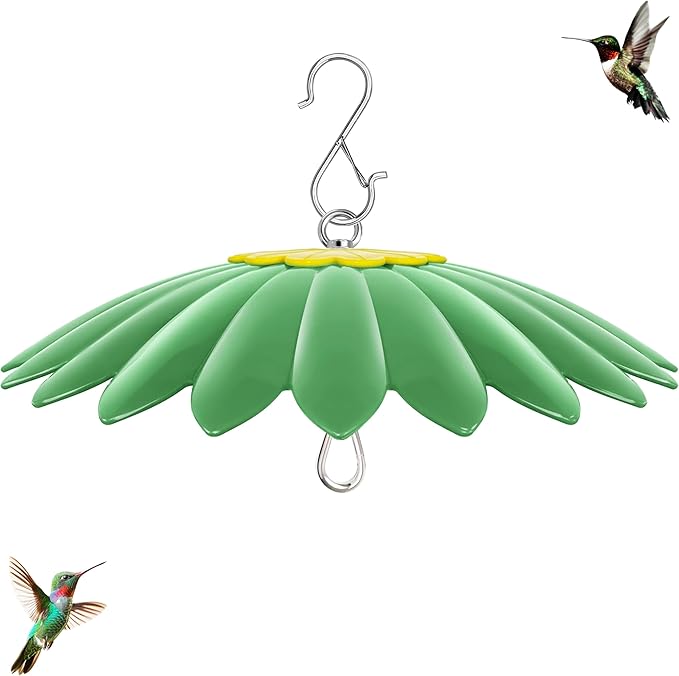 10.5 inch Hummingbird Feeder Shade Dome Cover,Rain Guard,Weather Guard for Bird Feeder, Umbrella Cover for Bird House for Outdoor,Squirrel Baffle,Flower Design(Green)