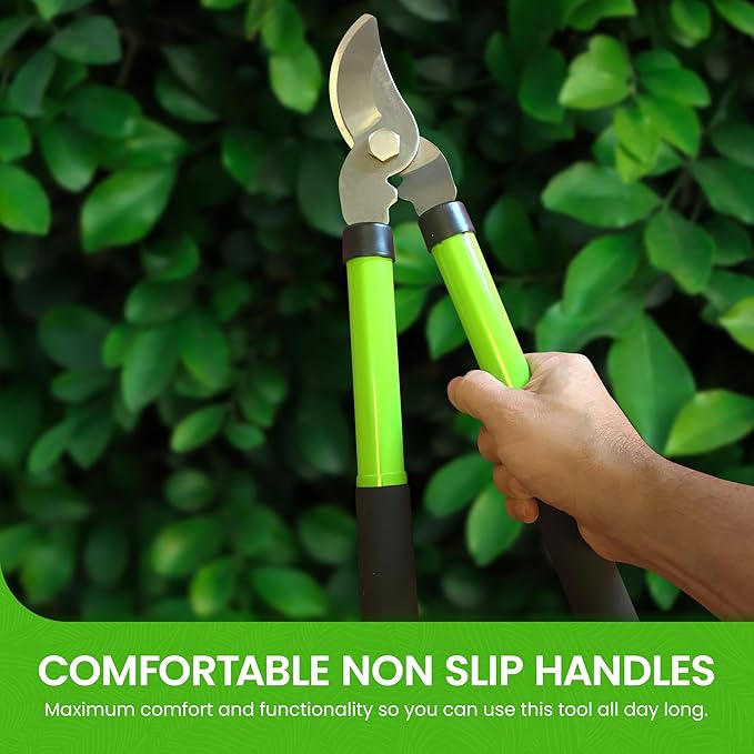 GARDEN GURU Bypass Loppers Tree Trimmer Clipper – 15 inch High Carbon Steel Blade Gardening Loppers - Comfort Grip Handles – Heavy Duty Branch Cutter – Cut Thick Branches w Ease - 1 Case (30 Pcs)