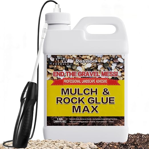 Rock Glue For Landscaping With Electric Sprayer 1 Gal Ready-to-Use Mulch Glue,Gravel Glue 100% Permeable,Pet-Safe Adhesive for Stones & Pebbles,Suitable for Outdoor Landscape,Walkways & Patios
