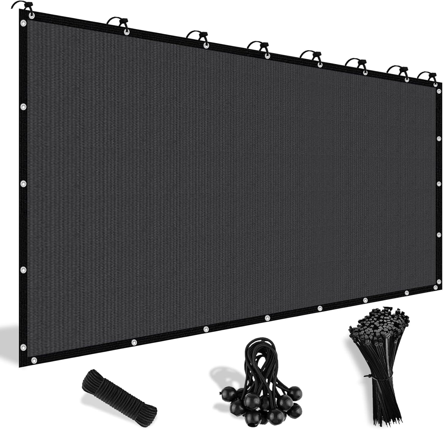 Shade&Beyond 90% Sun Shade Cloth with Grommets, 6' X 20' Pergola Shade Cover Canopy, Mesh Tarp Sun Screens for Patio, Outdoor, Garden, Backyard, Dark Gray