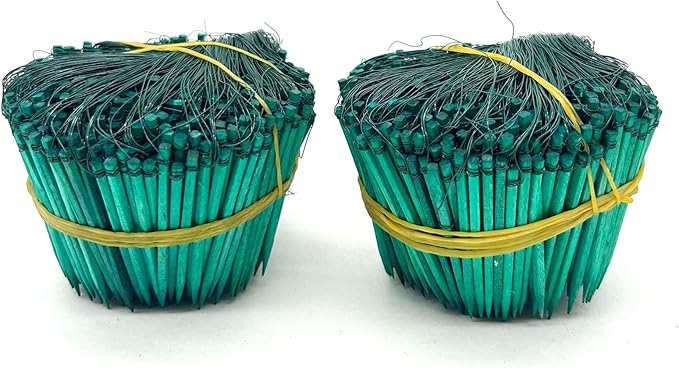 Yellow Brick Road 1000 Pack - 2 1/2" Green Wired Florist Picks -2 Bundles - 500 Picks per Bundle - Flower Arrangements- 2 Pack