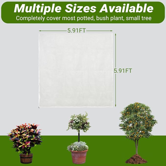 4 Pack Fruit Tree Netting Covers with Zipper & Drawstring – 5.9x5.9FT Ultra-Fine Mesh Garden Netting – Insect & Bird Barrier for Tree, Plant & Crop Protection