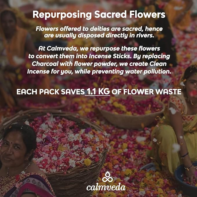 Calmveda Rose Incense Sticks, 80 Sticks - Charcoal Free, Handmade by Indian Artisans, Perfect Housewarming Gift, Promotes Love & Care