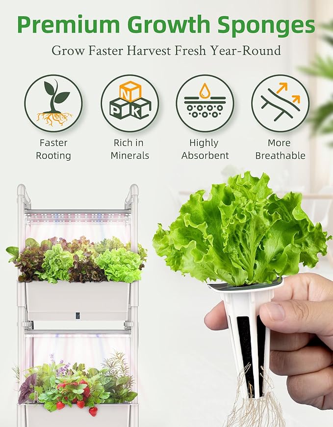 164pcs Hydroponics Seed Pod Kit: 80 Grow Sponges, 80 Pod Labels, 4 A&B Plant Food - Grow Anything Kit for Indoor Garden,Compatible with Hydroponics Growing System from All Brands(164pcs)