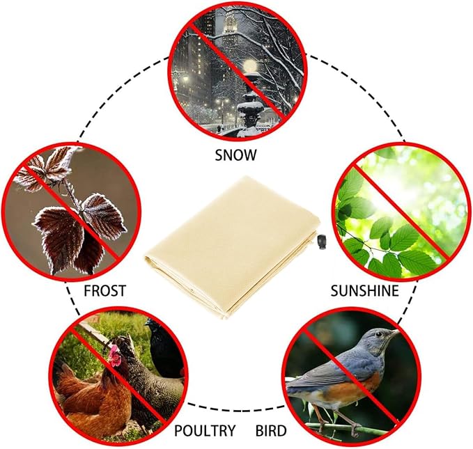 Homimp Frost Protection for Plants,Plant Covers Warm Plant Protection Cover Bags for Winter Frost Cold Weather Shrubs & Trees Jacket Covers (Yellow, 31.5" W x 47.3" H(8 PCS))