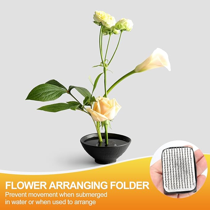 PATIKIL 1.7"x2.4" Flower Frog, Brass Flower Arrangement Holder Square Floral Pin Frogs Ikebana Arranger Tool for Vase Supplies Home Office DIY Craft, Silver