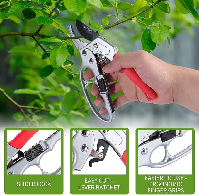 Premium German-Made Pruning Shears – Ergonomic, Heavy-Duty Hand Pruners Designed for Precision Cutting of Plants; Ideal for Gardeners and Individuals with Arthritis or Reduced Hand Strength