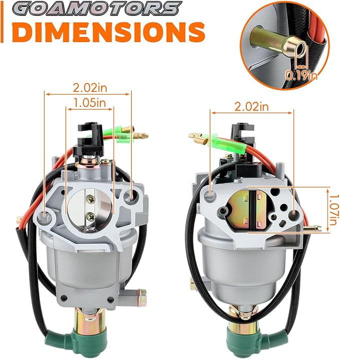 GoaMotors Carburetor Kit Fit for A-iPower SUA12000E SUA8520E SUA6500E SUA9000E Generator for All Power America 6000 7500 Watt Gasoline Generator APG3009 APG3009C Westpro WH6500E