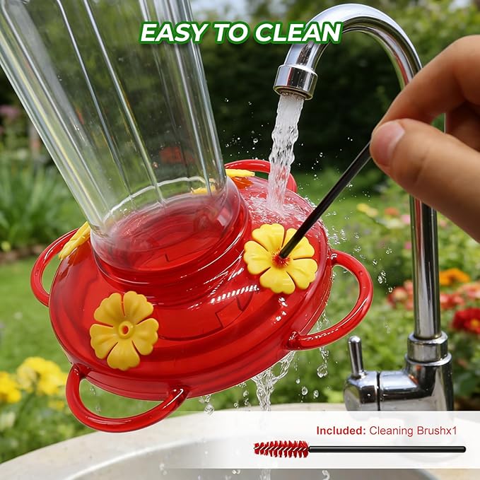 Hummingbird Feeders for Outdoors 2pack-14 OZ，Humming Bird Feeder with 4 Bee Guard Feeding Ports & Built-in Ant Moat, Plastic Hummingbird Feeder for Garden Backyard Decor, Gifts for Women Mom