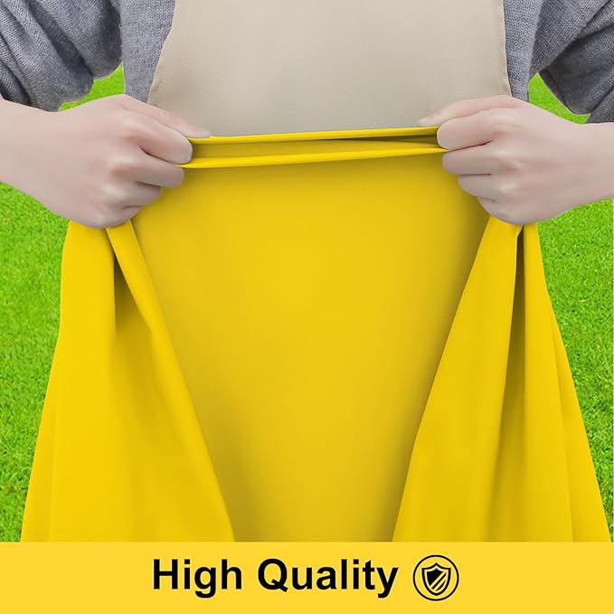 Smiry Picnic Table Cover with Bench Covers, Waterproof Elastic Fitted Polyester Tablecloths for 6 Ft Rectangle Tables, Washable Windproof Tablecloth for Camping, RV & Outdoor (Yellow, 30x72 Inches)