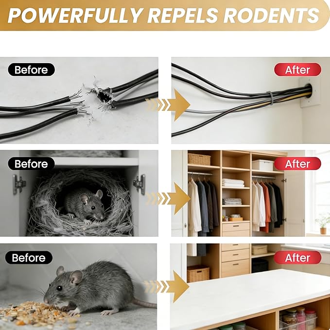 Mouse Rodent Repellent 36 Balls,Peppermint Lemon Oil Mice Repellent forMice Squirrel Rats Spider Pests, Natural Deterrent for Kitchen, Warehouse, Garage, Garden, Safe for Pets Family