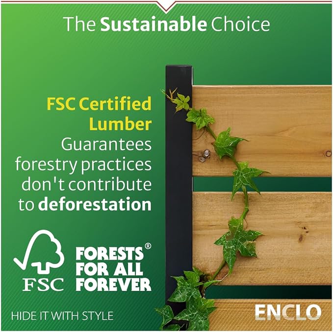 Concord Cedar Wood Privacy Screen, 5ft H x 3.2ft W, 1 Panel | No Dig Enclosure, Hide Trash Cans, Decorative Patio, Outdoor Fence, EC18022