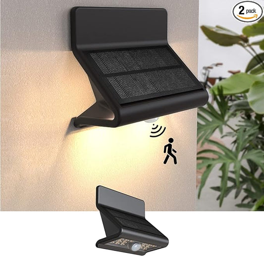 AURAXY Solar Motion Sensor Security Lights Outdoor, Bright Waterproof LED Lights, Wireless Solar Wall Light to Protect Your Home for Front Door Yard Backyard Garage Porch Fence