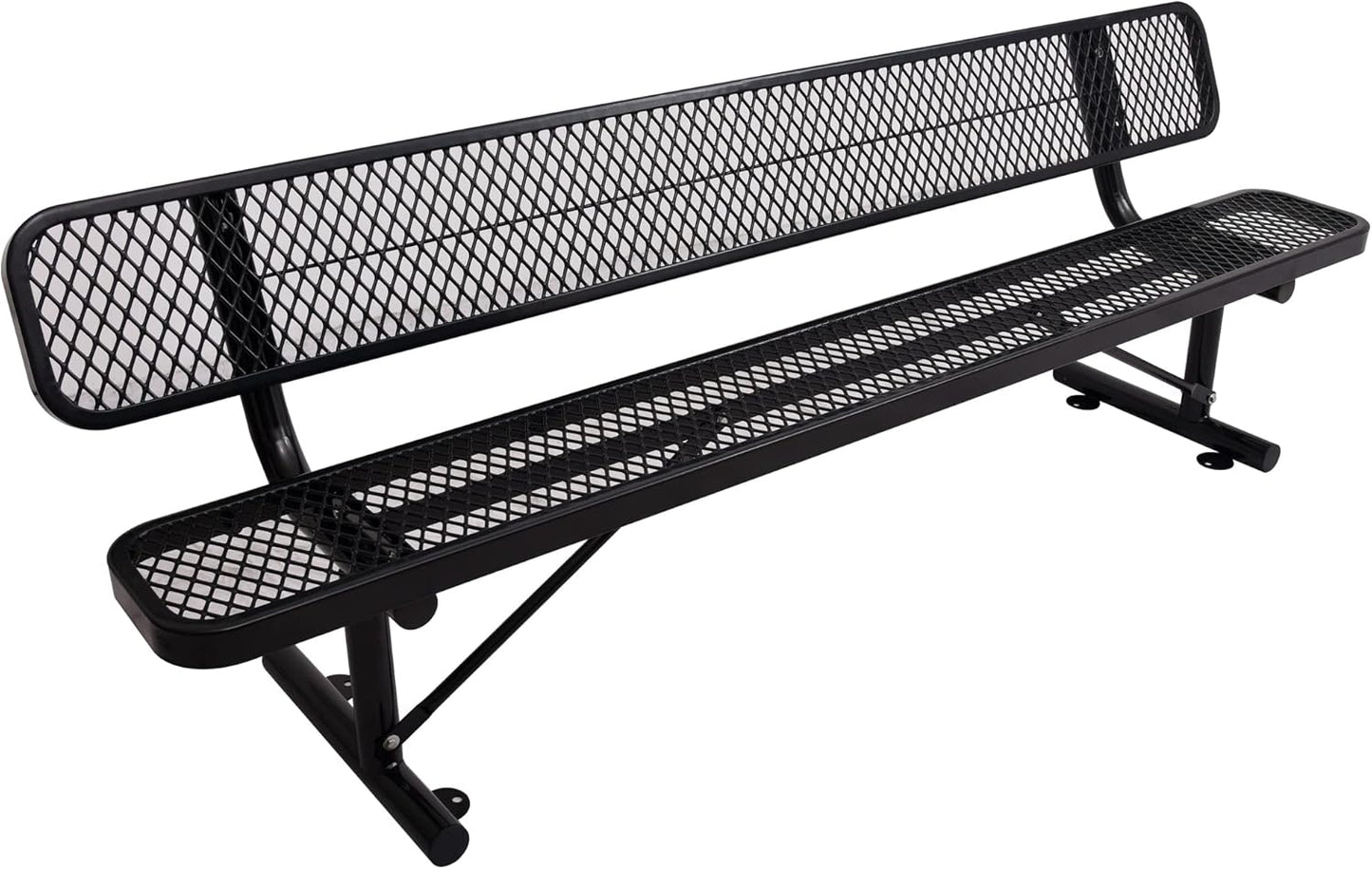 4/6/8 Feet Park Bench for Outside Heavy Duty Metal, Garden Benches Outdoor Bench with Backrest & Portable Frame, for Shopping Malls Stores Parks Patios Decks, Black