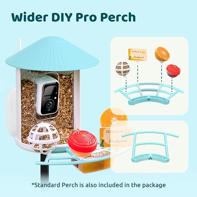 NETVUE by Birdfy Pro Smart Bird Feeder with Camera Solar Panel, Instant Arrival Alerts, Live Stream & Night Vision for Outdoors & Backyard Hummingbird, Cardinalis & Oriole Watching, Ideal Gifts, Blue
