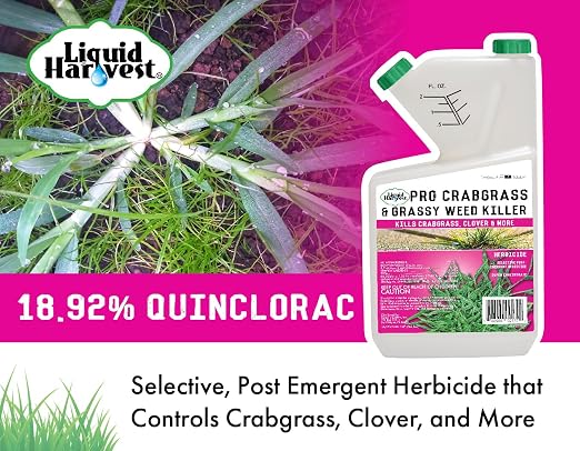 Pro Crabgrass & Grassy Weed Killer - 18.92% Quinclorac (Compare to Drive XLR8) – Concentrated Professional Crabgrass Herbicide – Quick Drying with Residual Control - 32 Ounces