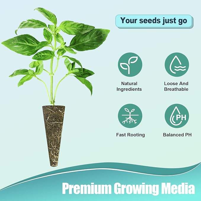 Haligo 124 pcs Seed Pod Kit for Aerogarden, Grow Anything Kit for Indoor Hydroponics Garden, Hydroponics Supplies with 50 Grow Sponges, 50 Pod Labels, 12 Baskets, 12 Planting Domes