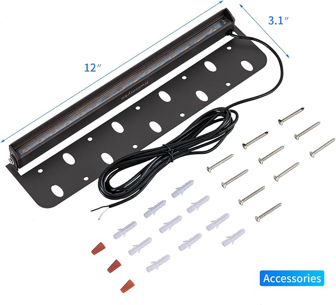 4-Packs 5W 12inch LED Hardscape Paver Lighting,12V AC/DC Low Voltage Retaining Wall Lights,LED Landscape Lighting,5000K Daylight White Outdoor Step Light,50,000 Hours Lifespan