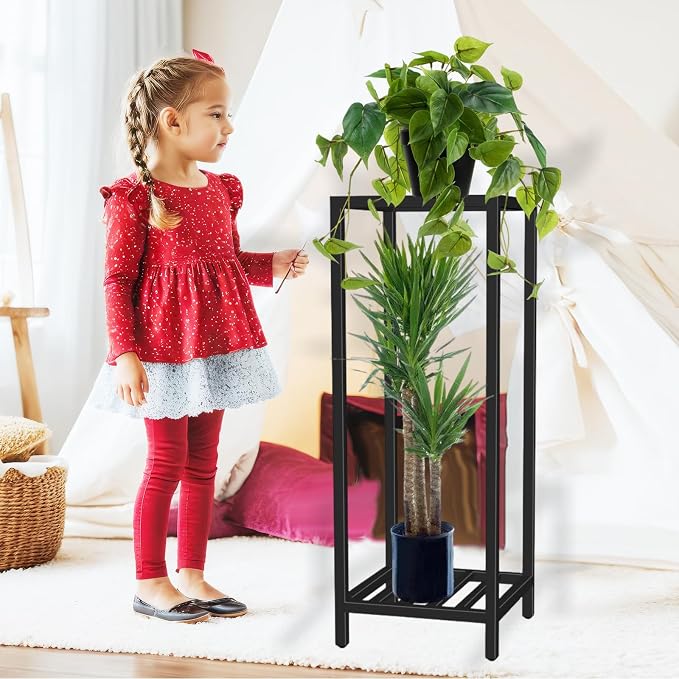 Plant Stand Indoor Outdoor, Heavy Duty Iron Pedestal Stands Metal Plant Stand for Indoor Outdoor, 30''H Tall Sturdy Planter Stand Display Plant Shelf for Patio, Living Room