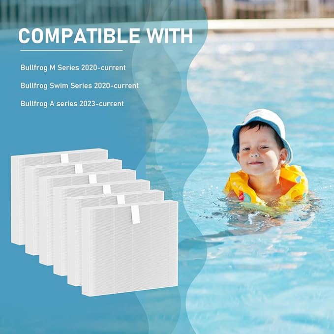 10-00814 Hot Tub Spa Flat Filters Compatible with Bullfrog M Series M6 M7 M8 M9, Swim Series S150 S180XD S200 and A Series A5 A6 A7 A8 A9 (2023 to Present) 6 Pack
