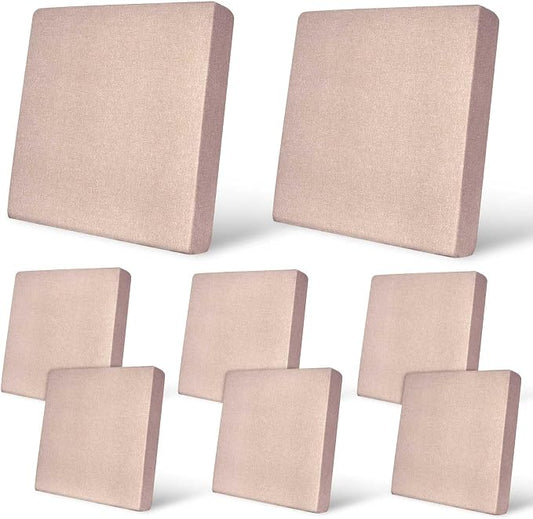 pickyNproud 8Pcs Patio Cushion Covers Stretch Outdoor Couch Cushions Slipcovers Replacement Washable Furniture Protector with Elastic Bottom Sofa Chair Seat Cover, Rose Beige
