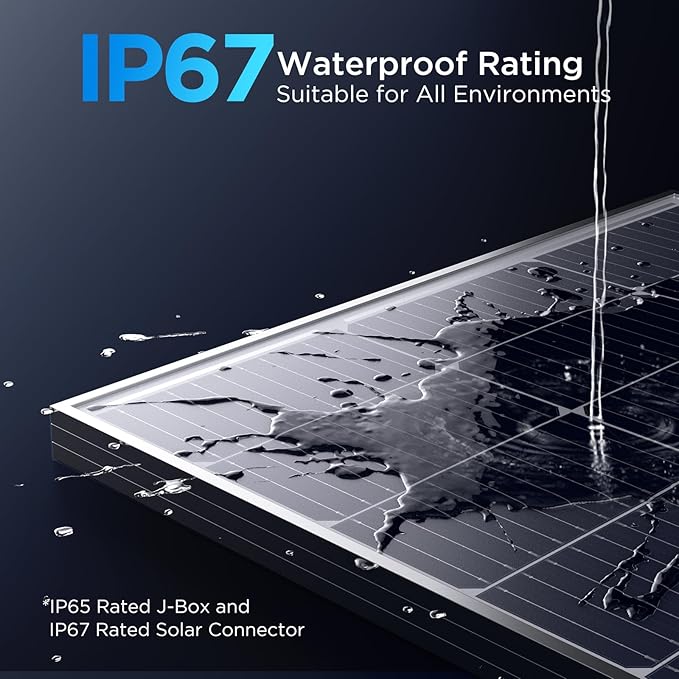 200W Solar Panel, 2Pcs 100 Watt Solar Panel with High-Output Design,High Efficiency Monocrystalline PV Module,RV Essentials,Ideal for 12V/24V System,RV,Rooftop,Home,Off-Grid