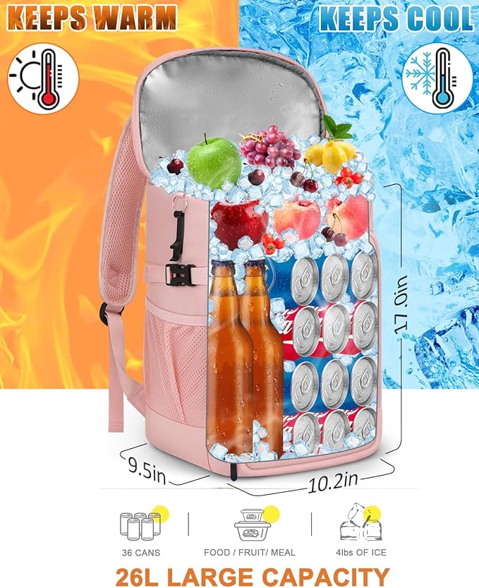 Capolo Cooler Backpack Insulated Waterproof for Women Men,36/45 Cans Lunch Backpack Coolers Leak Proof Soft Cooler Bag Ice Chest for Camping Beach