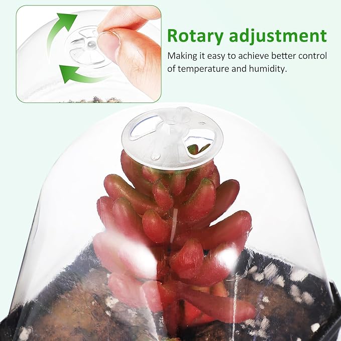 LIOOBO Black Plant Nursery Pots: 5Pcs Seeding Starter Pots, 3 Square Nursery Pot with Humidity Dome, Plastic Plant Container for Garden Vegetable Flower Germination