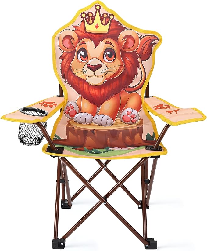 KABOER Kids Outdoor Folding Lawn and Camping Chair with Cup Holder and Carrying Bag, Children's Camping Chairs