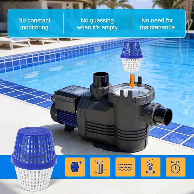 Pool Cartridge for 7.5K-20K gallons,Up to 6 Months,Simplifies Pool Maintenance,Compatible with All Types of Pools,Blue/White